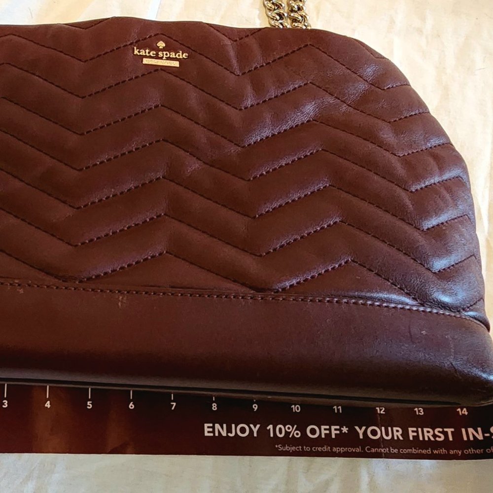 Kate Spade New York Maryanne Burgundy Leather Crossbody Bag - Picture 8 of 9